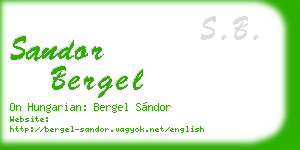 sandor bergel business card